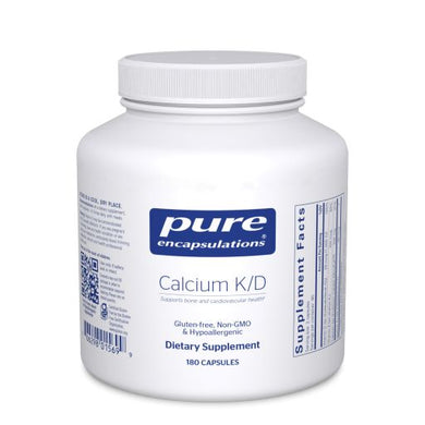 Calcium K/D Supports bone and cardiovascular health Gluten Free Non GMO Hypoallergenic 180 capsules