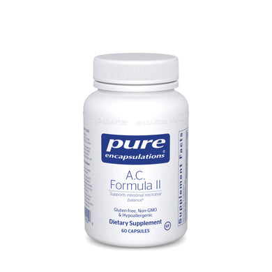 White bottle Pure Encapsulations A.C. Formula II Hypoallergenic Dietary Supplement 120 capsules