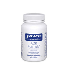 Load image into Gallery viewer, White Bottle reads Pure Encapsulations ADR Formula Comprehensive adrenal support formula Gluten Free Non GMO and Hypoallergenic 60 capsules
