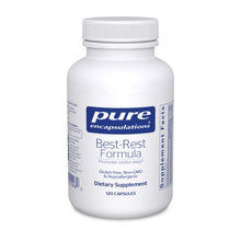 Load image into Gallery viewer, White bottle reads Pure Encapsulations Best Rest formula  Promotes restful sleep. hypo-allergenic dietary supplement 120 capsules
