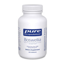 Load image into Gallery viewer, White Bottle Reads Pure Encapsulation Boswellia Support for musculoskeletal, gastrointestinal and cellular health Glute free Non Gmo hypoallergenic 120 capsules
