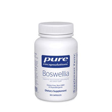 Load image into Gallery viewer, White Bottle Reads Pure Encapsulation Boswellia Support for musculoskeletal, gastrointestinal and cellular health Glute free Non Gmo hypoallergenic 60 capsules

