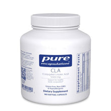 Load image into Gallery viewer, White Bottle reads Pure Encapsulations CLA (Conjugated Lineleic Acid) 1,000mg Support for healthy body composition Gluten Free Non GMO Hypoallergenic 180 Softgel Capsules
